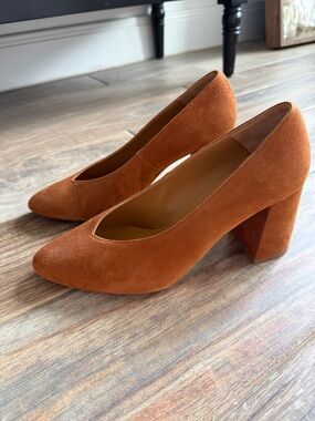 Sézane Suede Block Heel Pumps 9